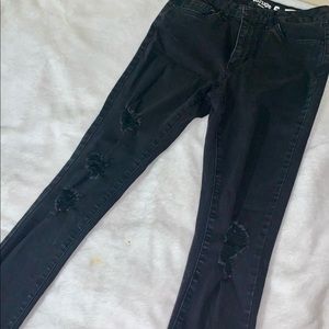 Dark black ripped denim jeans size 5